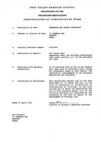 FMB Warranted Builders Inspection Certificate for Chris Dodds